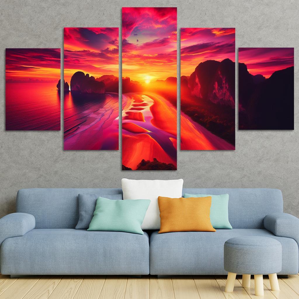 Sun-kissed Bluffs Scenic Lookout Custom Paintings Frame