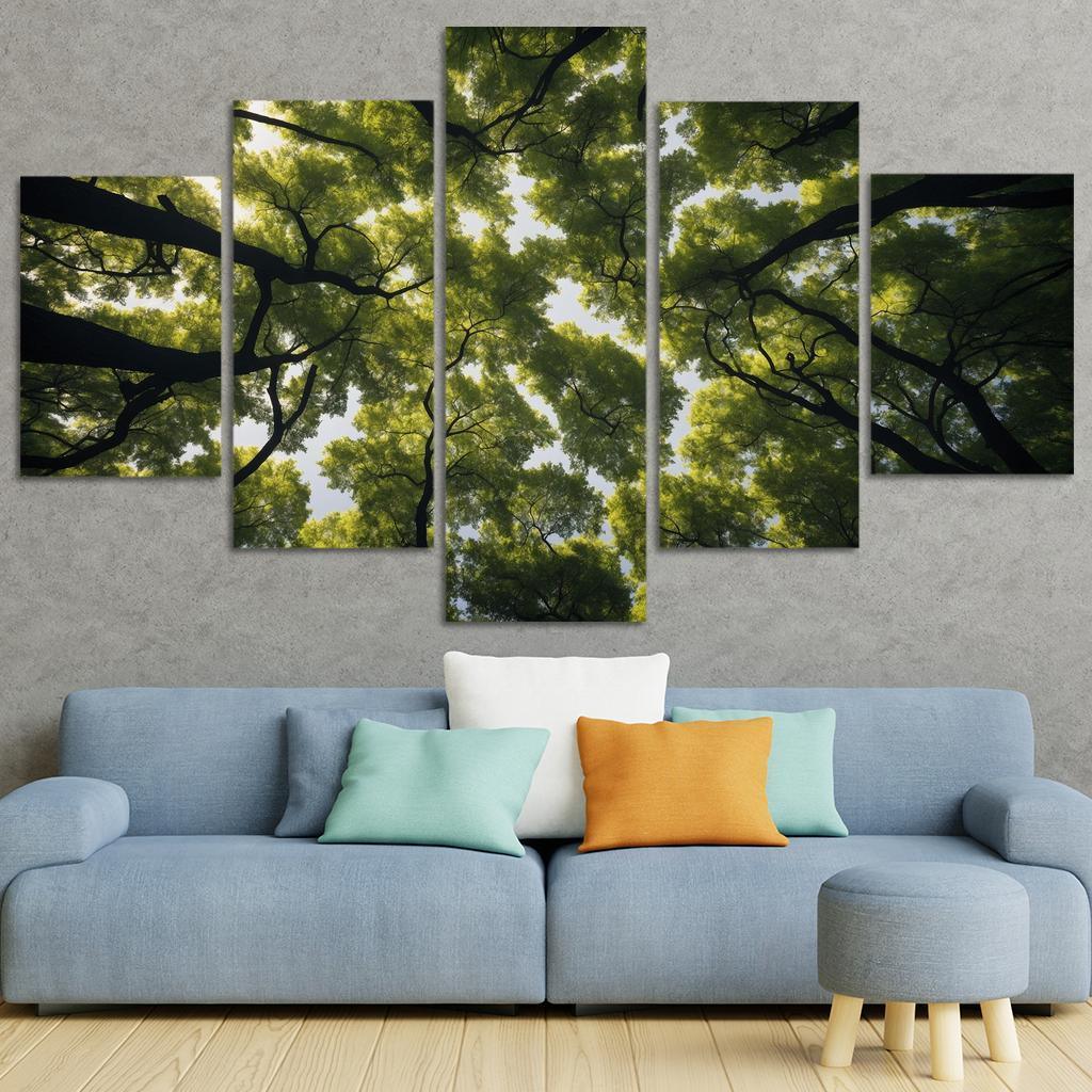 The Ethereal Splendor Of Treetop Canopies Oil Paintings Frame