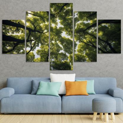 The Ethereal Splendor Of Treetop Canopies Oil Paintings Frame