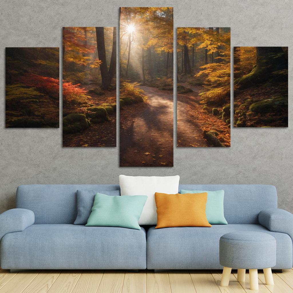 The Exquisite Allure Of Autumn Forest Trails Oil Paintings Frame