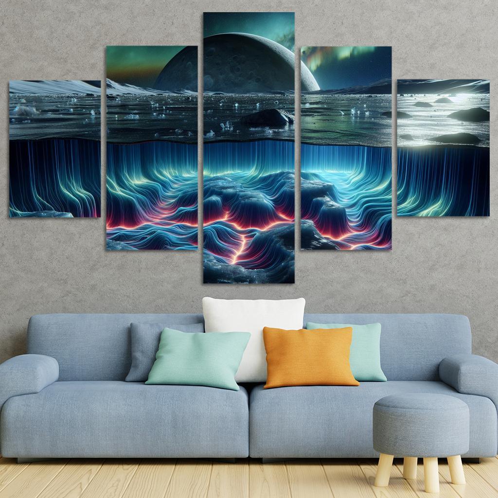 Exploring The Moon's Hidden Ocean Abstract Paintings Frame