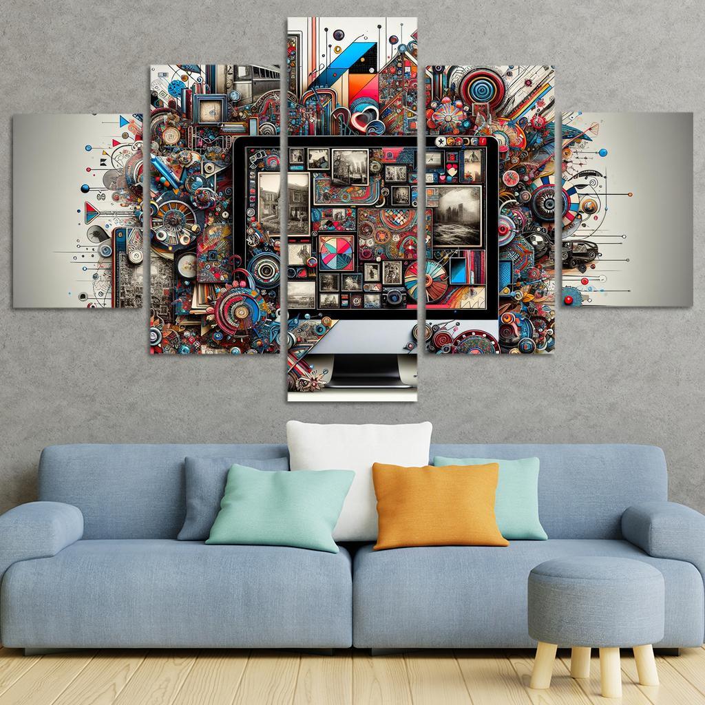 Digital Scrapbooking Preserving Memories Creatively 5 Piece HD Canvas Wall Art-Original Frame