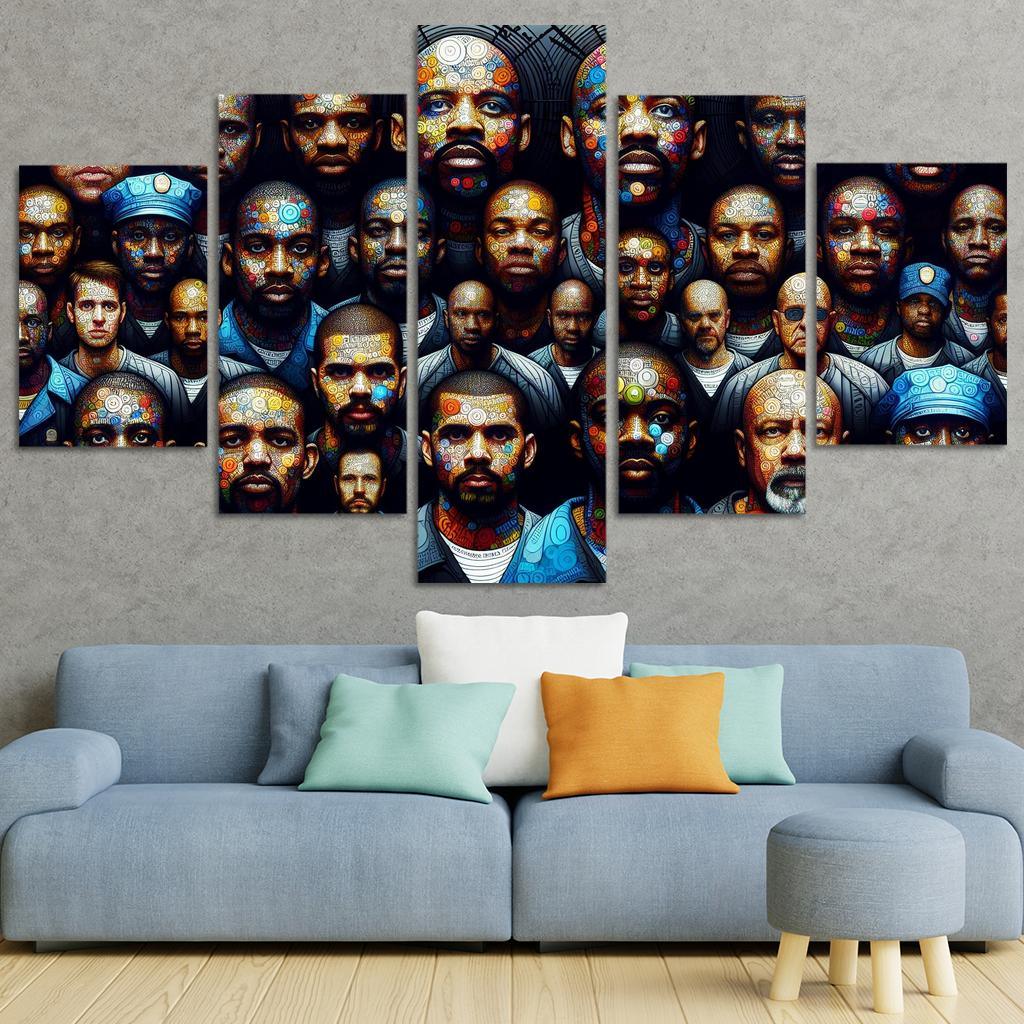 Echoes of Silence The Plight of the Incarcerated 5 Piece HD Canvas Wall Art-Original Frame