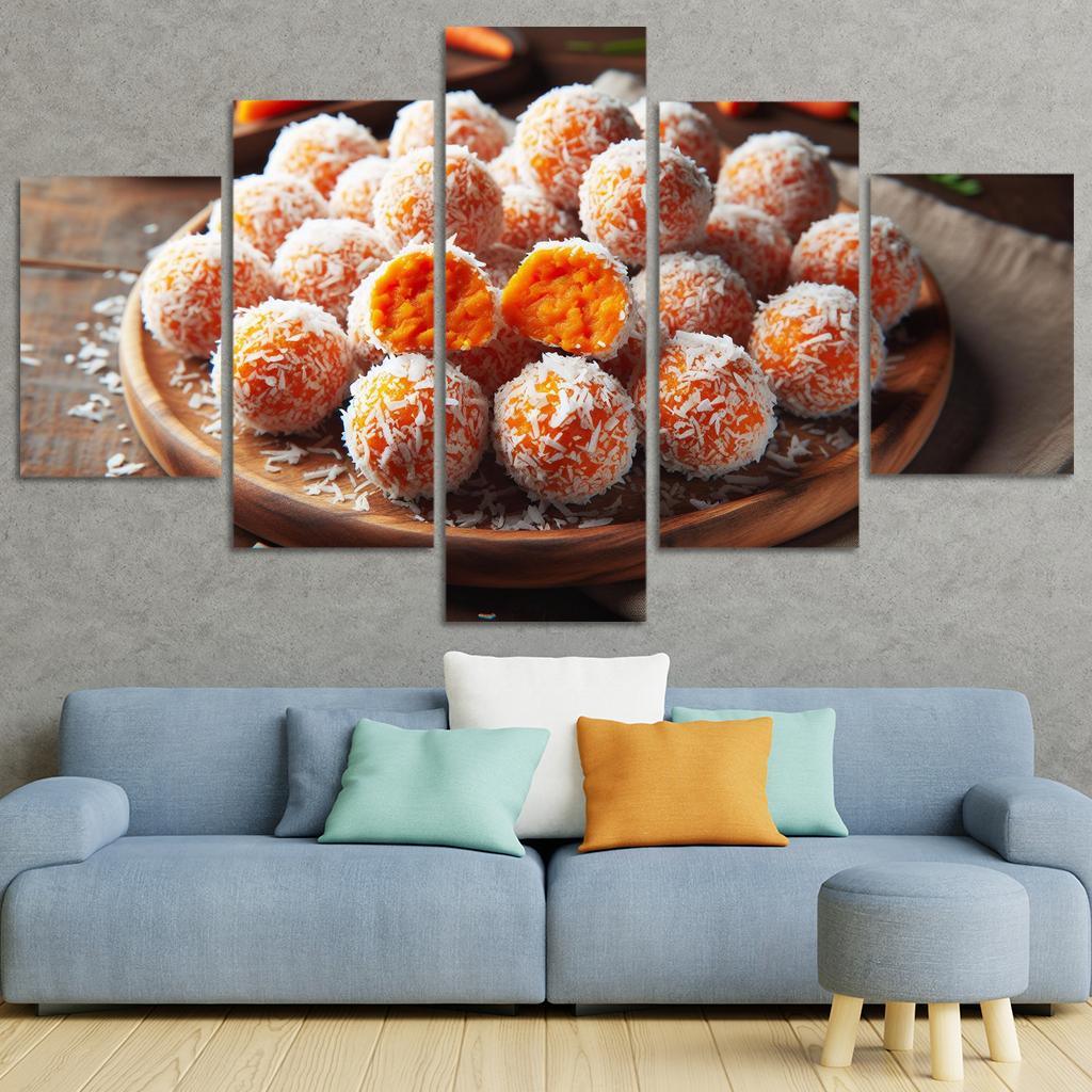 Carrot Cake Energy Bites 5 Piece HD Canvas Wall Art-Original Frame