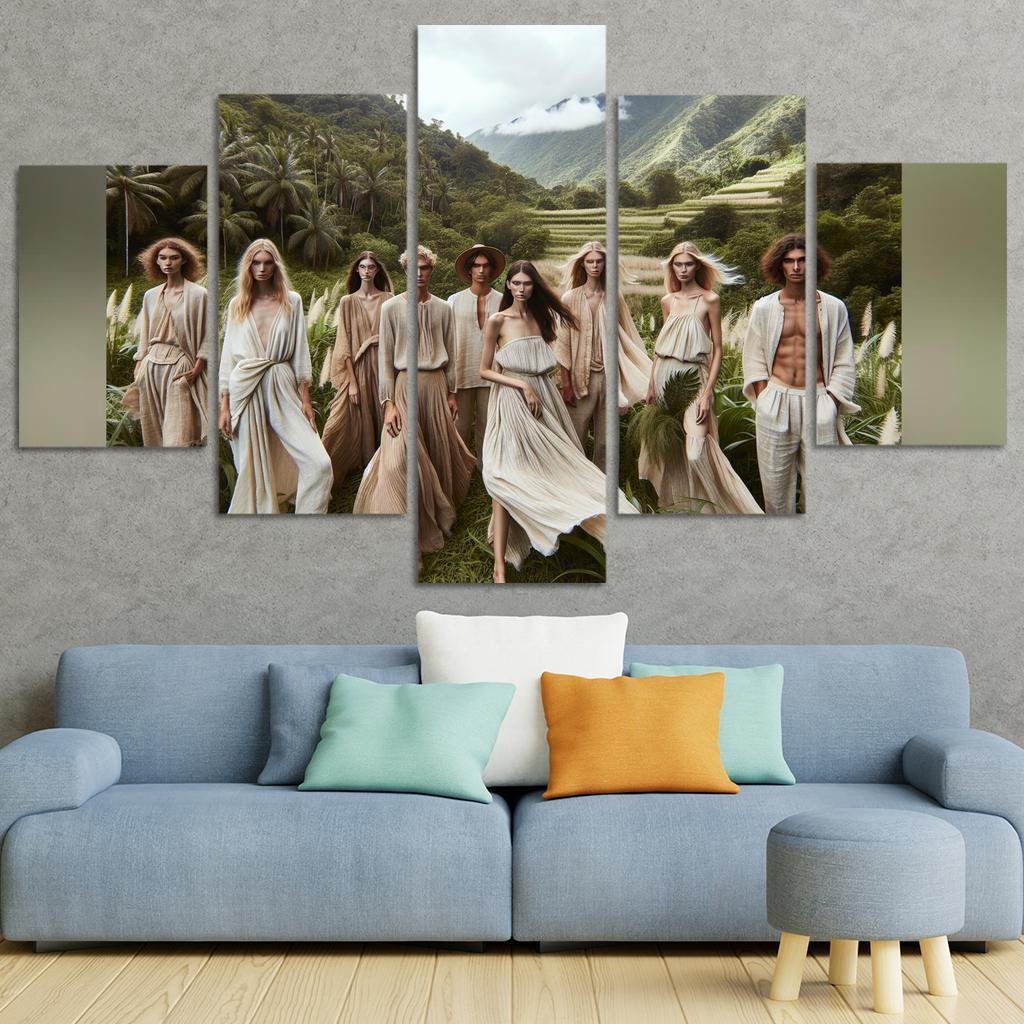 Natural Textures Embracing Imperfection 5 Piece HD Canvas Wall Art-Original Frame