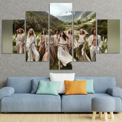 Natural Textures Embracing Imperfection 5 Piece HD Canvas Wall Art-Original Frame