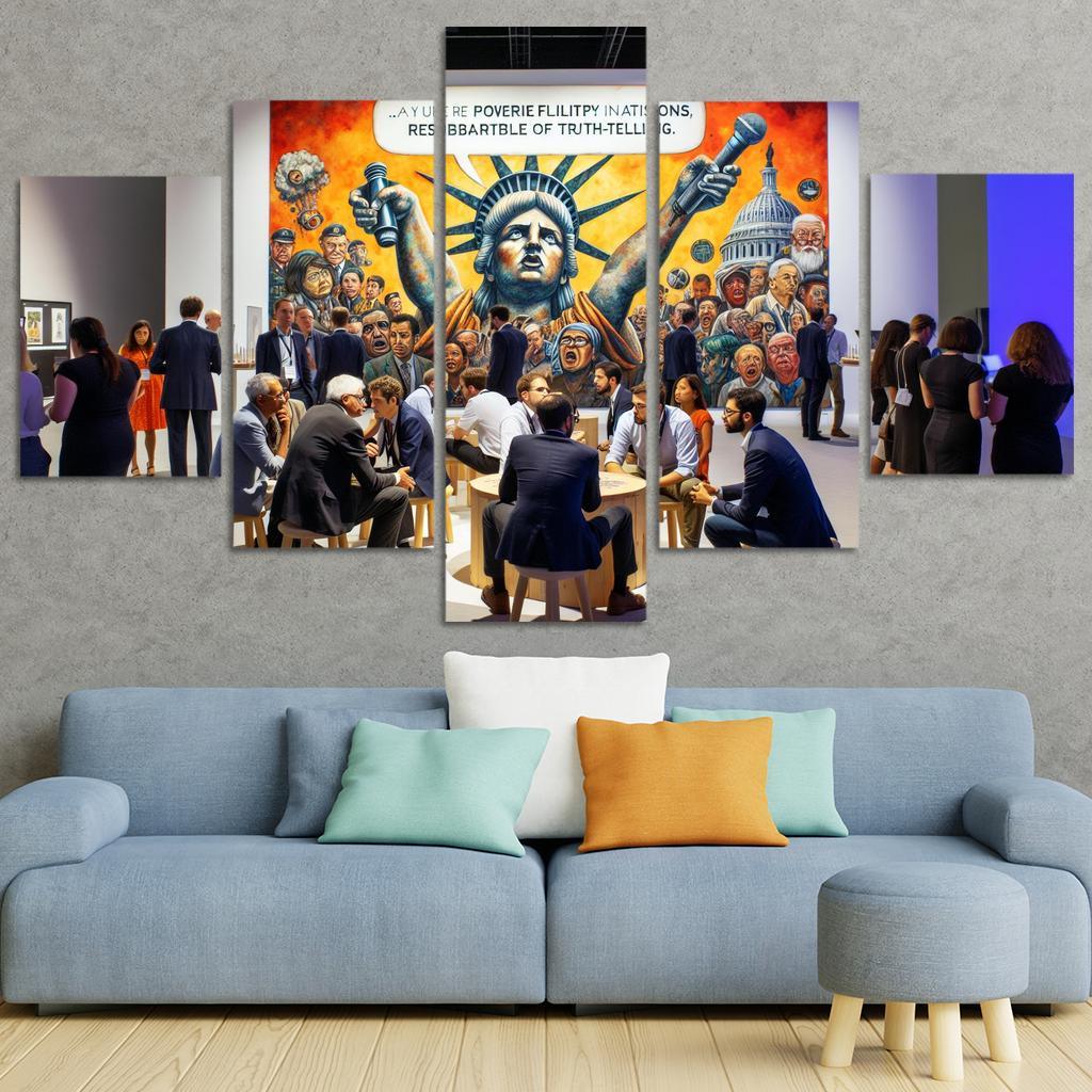 Reflections Of Truth Art For Journalism And Free Expression Multi-panel Paintings