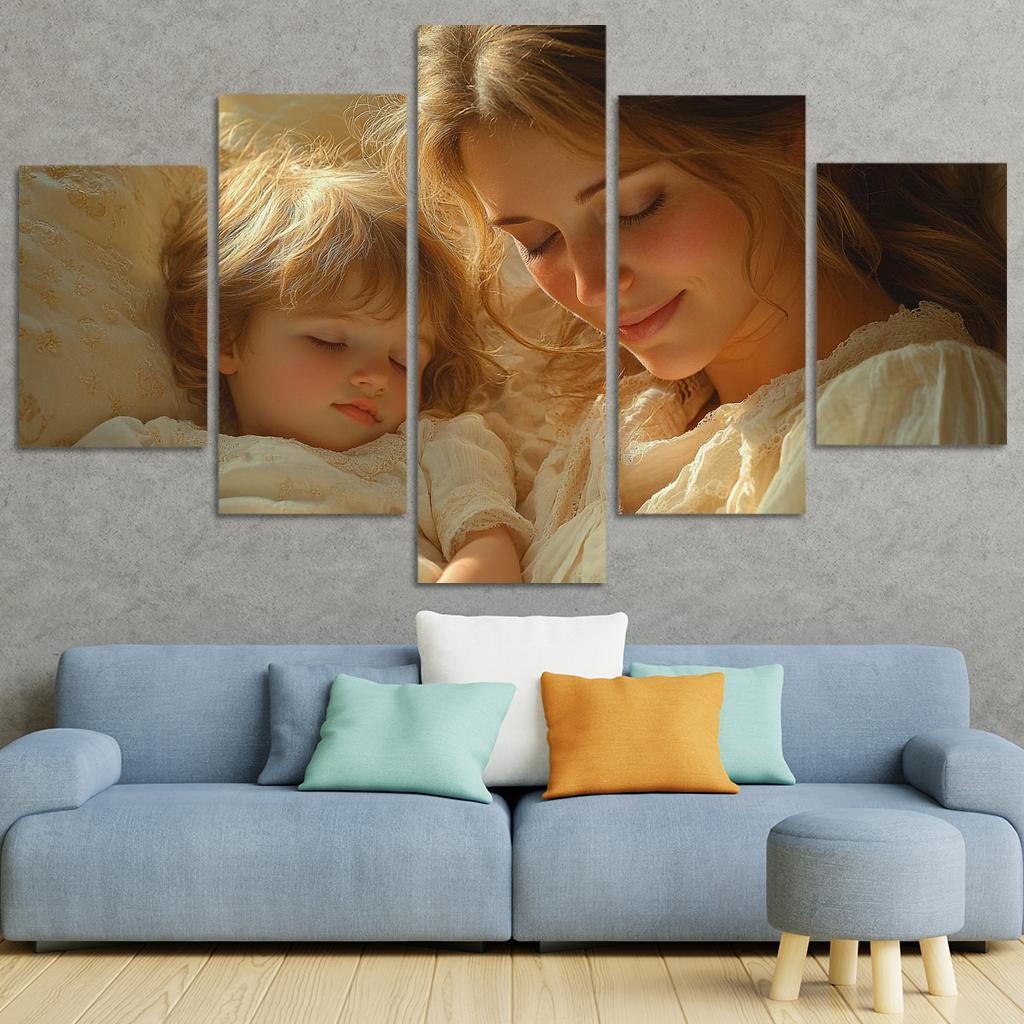 The Art Of Nurture A Mothers Gentle Touch Custom Paintings Frame
