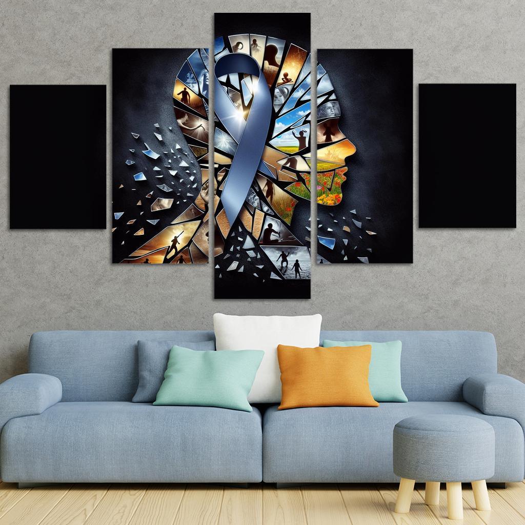Shattered Silence Advocating for Survivors of Violence 5 Piece HD Canvas Wall Art-Original Frame