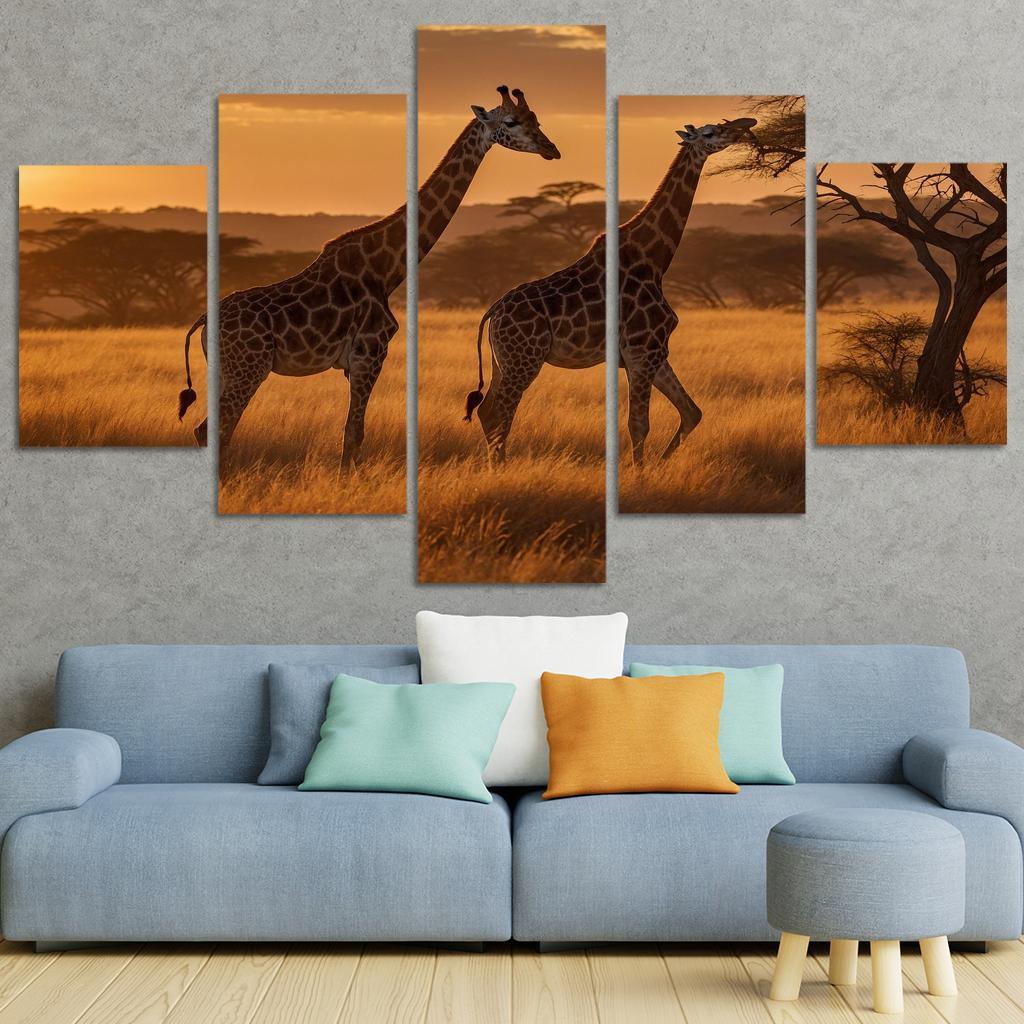 The Elegant Giraffe Towering Among Giants Custom Paintings Frame