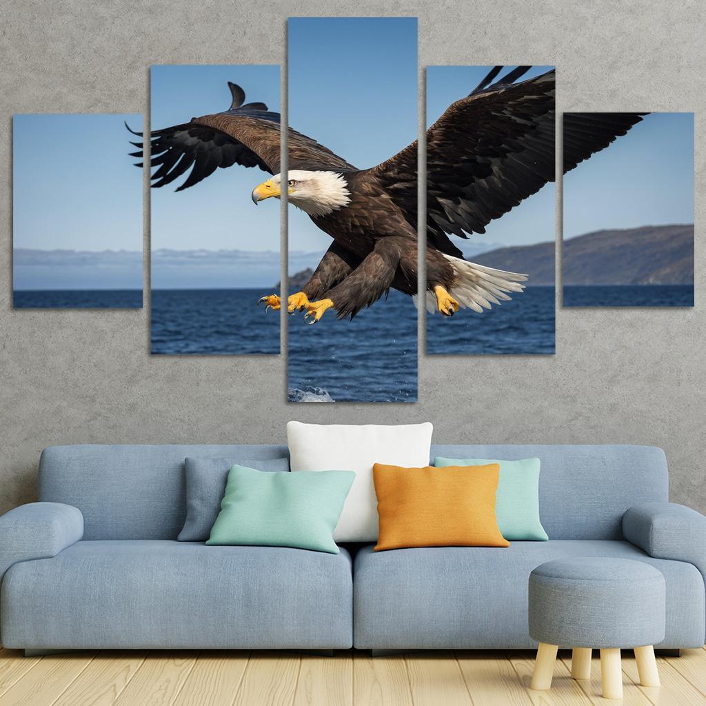 The Majestic Steller's Sea Eagle By The Sea Framed Paintings