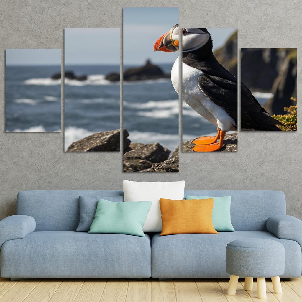 The Magnificent Puffin The Clown Of The Sea Custom Paintings Frame