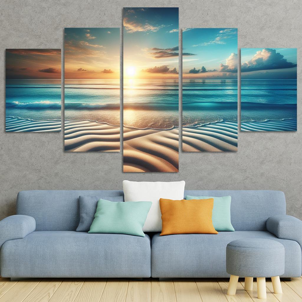 Blue Horizon Beach A Picture-perfect Retreat Custom Paintings Frame