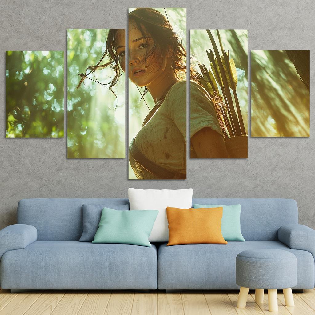 Jennifer Lawrence Fearless In The Hunger Games Arena Framed Paintings