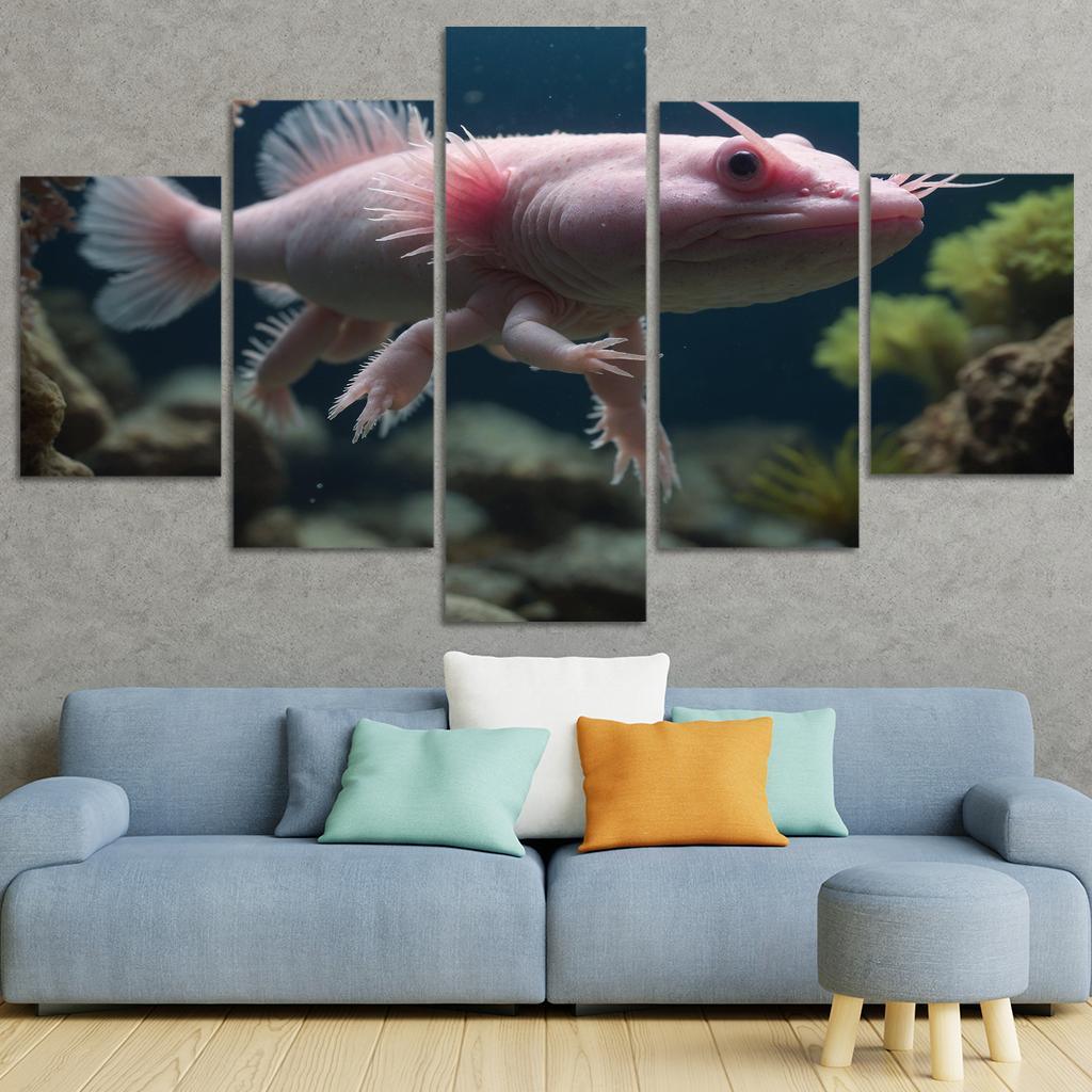The Enigmatic Axolotl The Eternal Juvenile Oil Paintings Frame