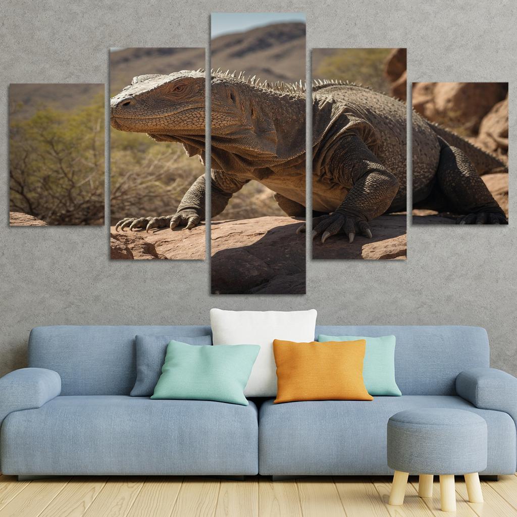 The Powerful Komodo Dragon Apex Predator Of The Islands Modern Paintings Frame