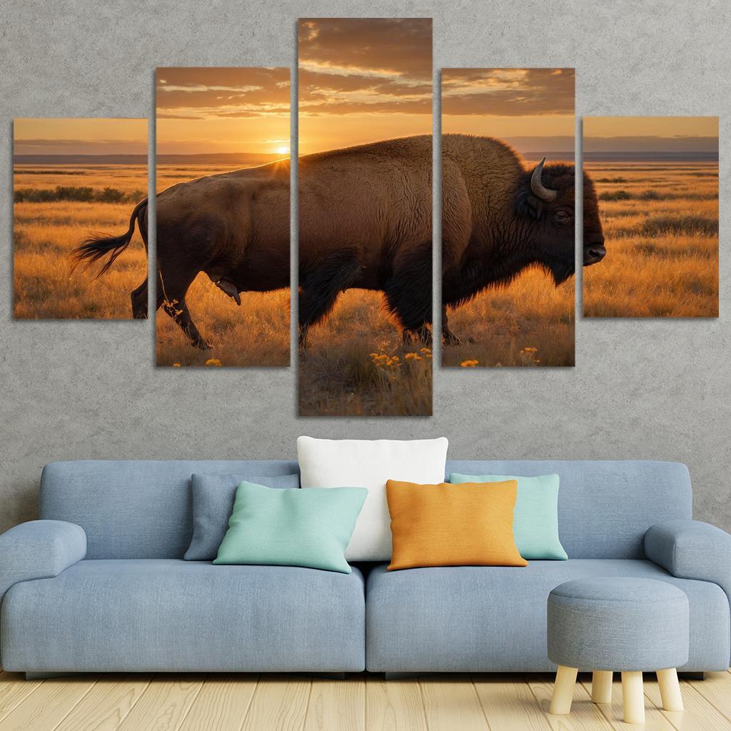 The Powerful Bison Icons Of The Plains Canvas Paintings Frame