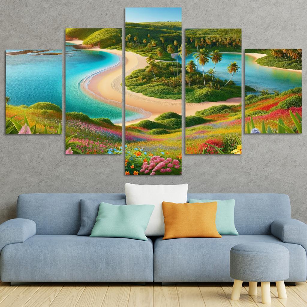 Tranquil Waterside Sanctuary Modern Paintings Frame