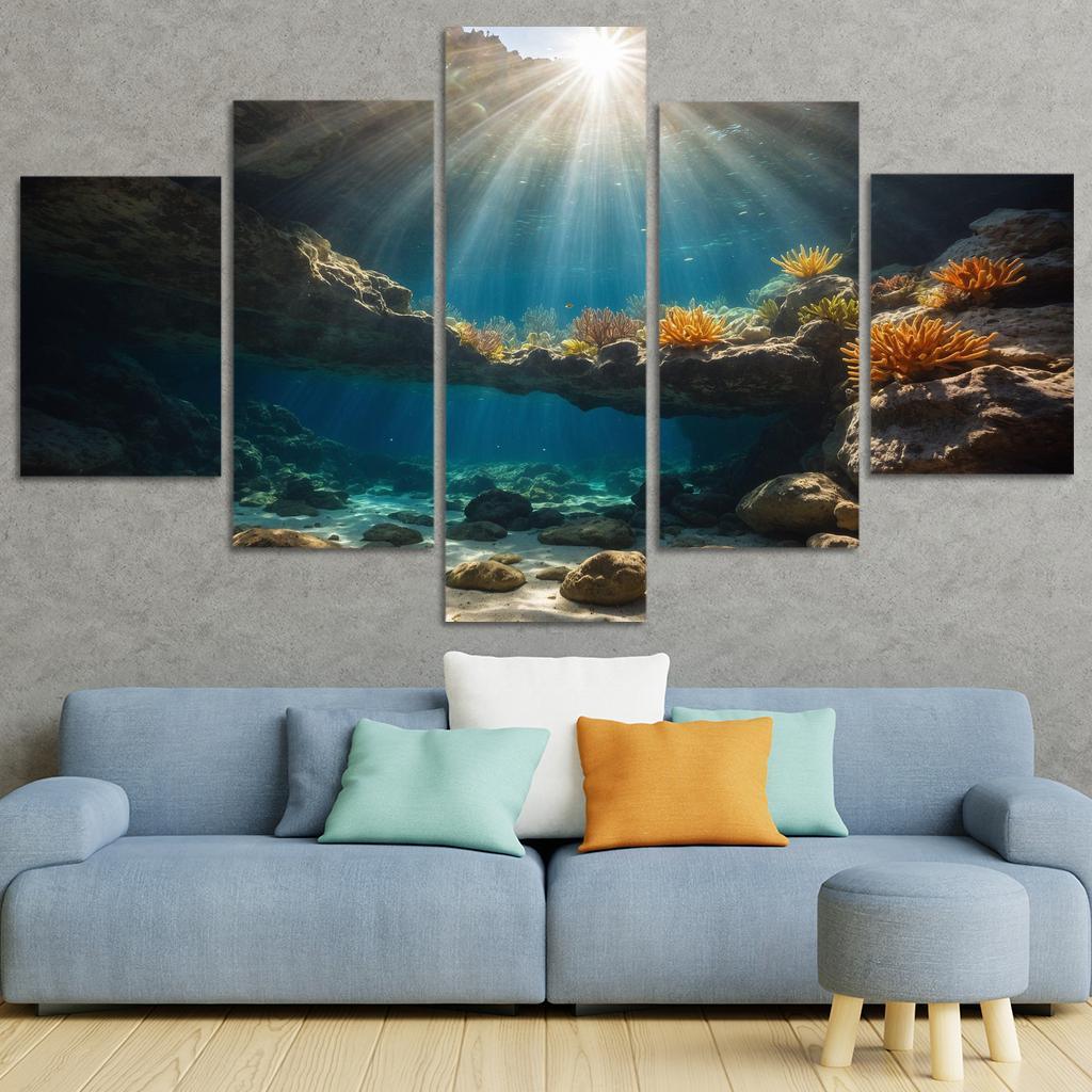 The Inspiring Depths Of Crystal Clear Waters Multi-panel Paintings