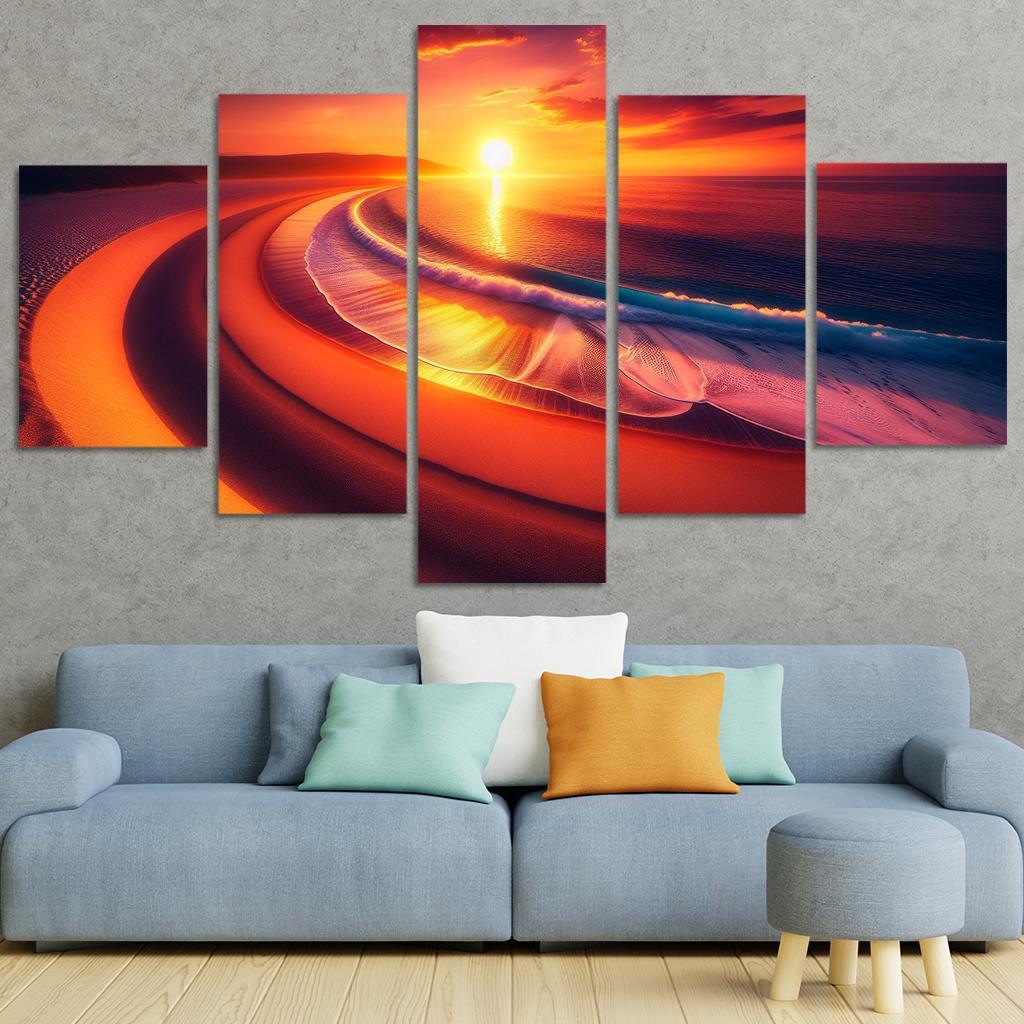 Crescent Moon Beach Premium Artwork Frames