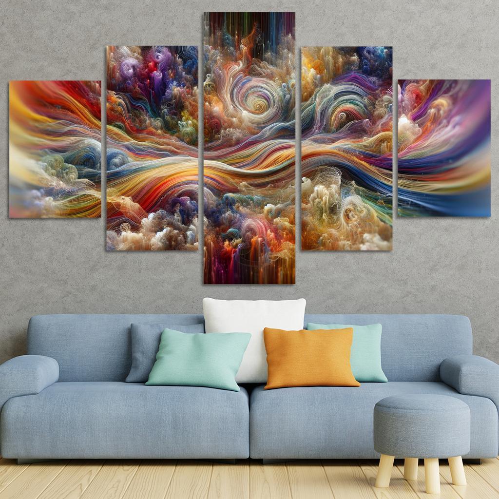Timeless Threads of Memory 5 Piece HD Canvas Wall Art-Original Frame