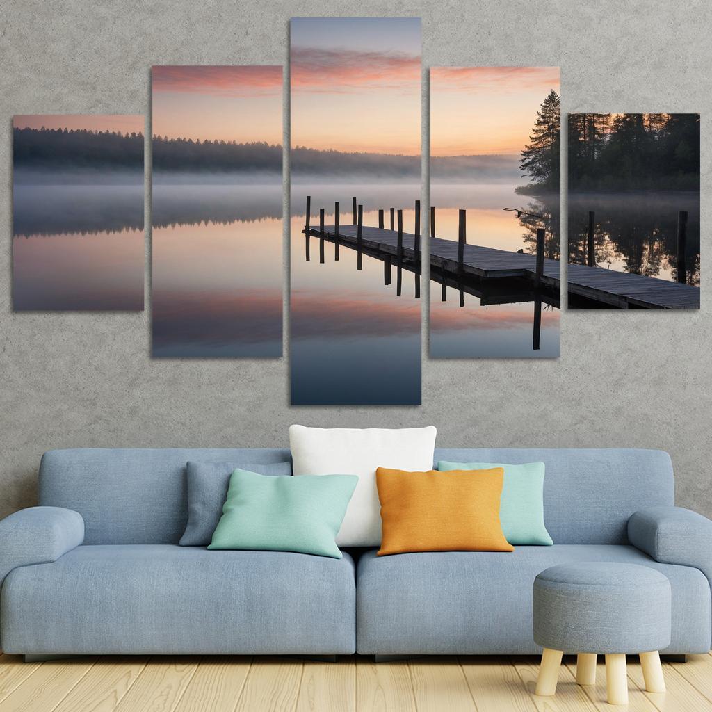 The Tranquil Horizon Of Still Waters Oil Paintings Frame
