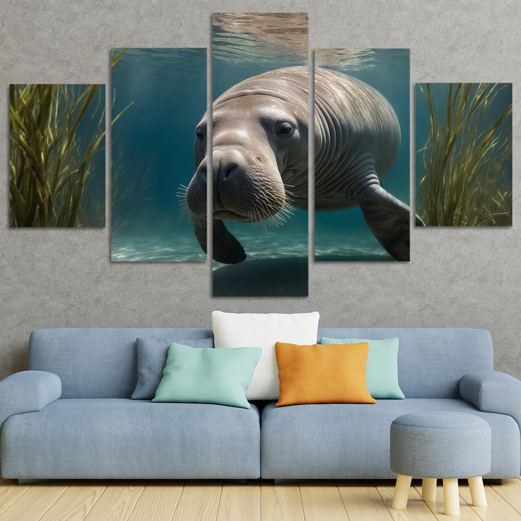 The Graceful Manatee A Gentle Giant Of The Sea Custom Paintings Frame