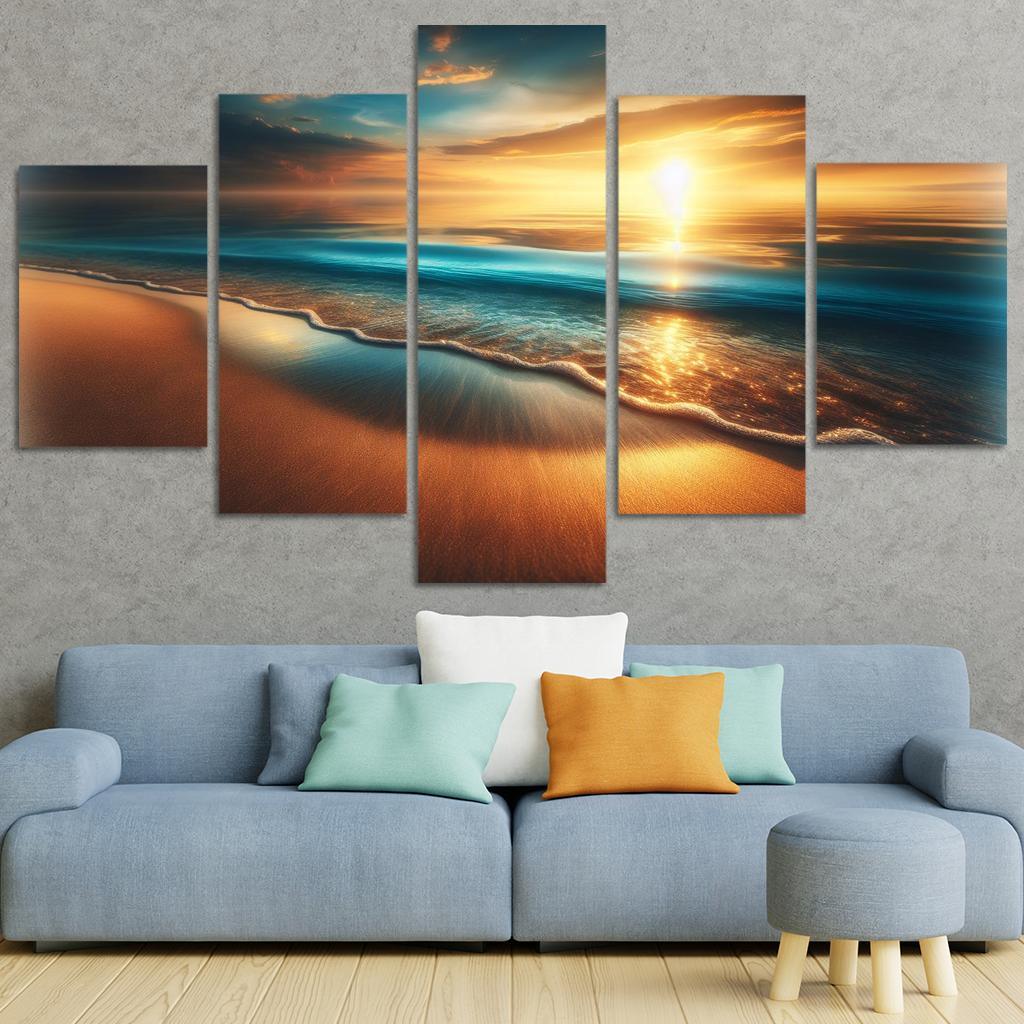 Saltwater Serenity Beach Modern Paintings Frame