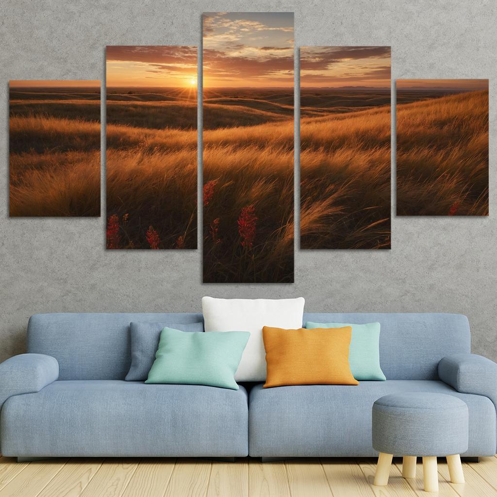 Radiant Horizons Of Crimson Prairie Art Trends