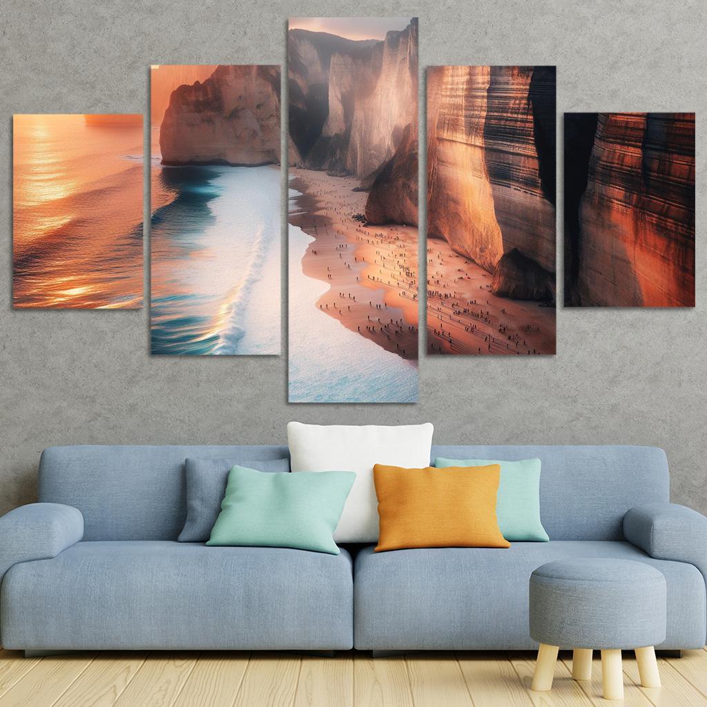 Cliffside Escape Dramatic Ocean Views Multi-panel Paintings