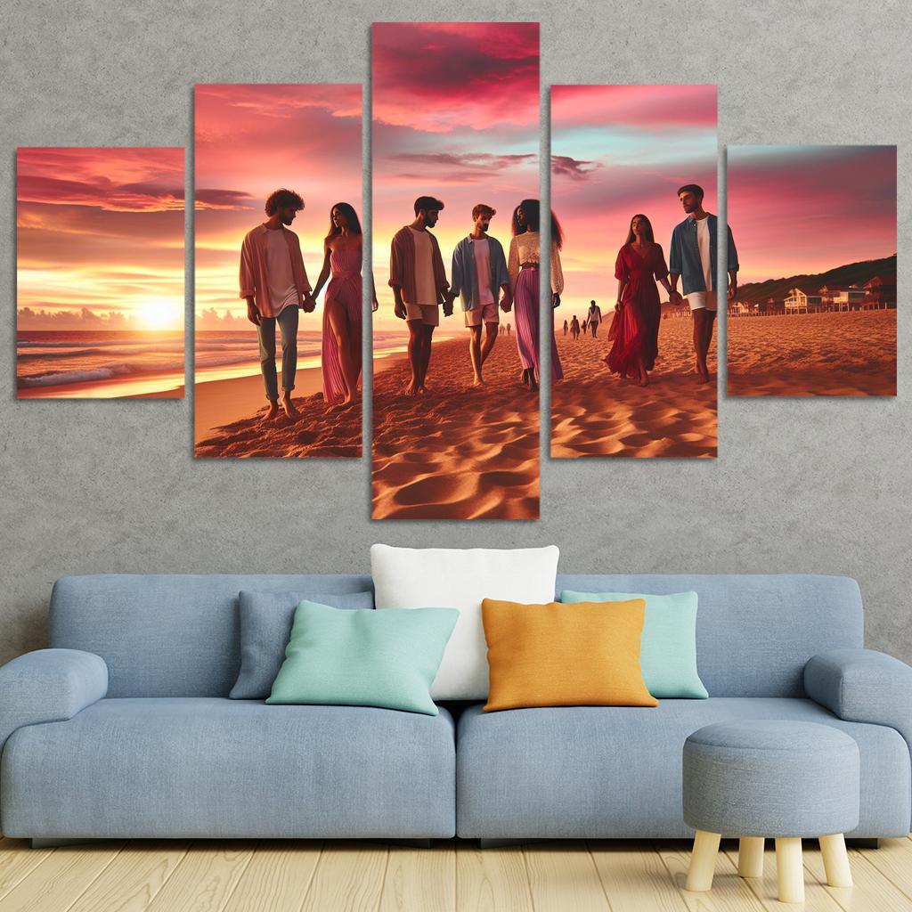 Sunset Shores A Romantic Haven Custom Paintings Frame