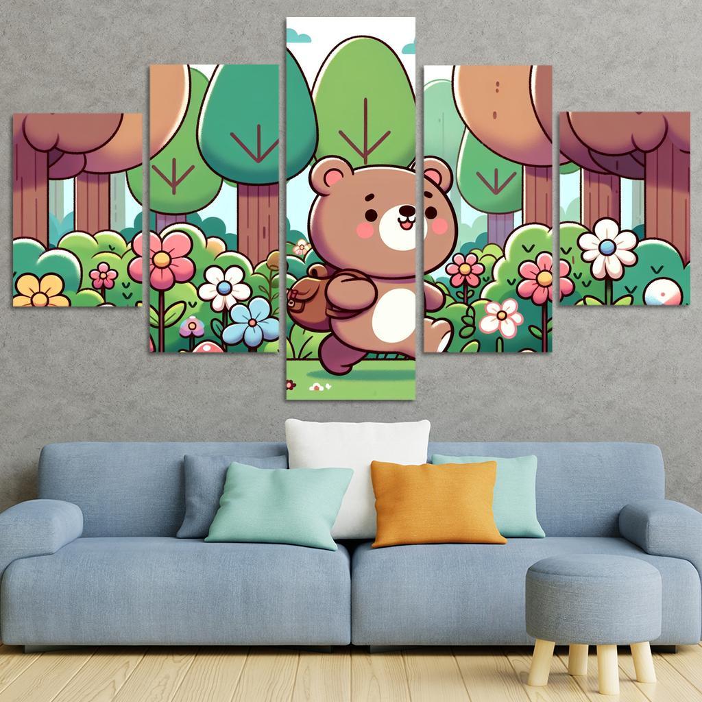 Brave Bear - Woodland Buddy Framed Paintings