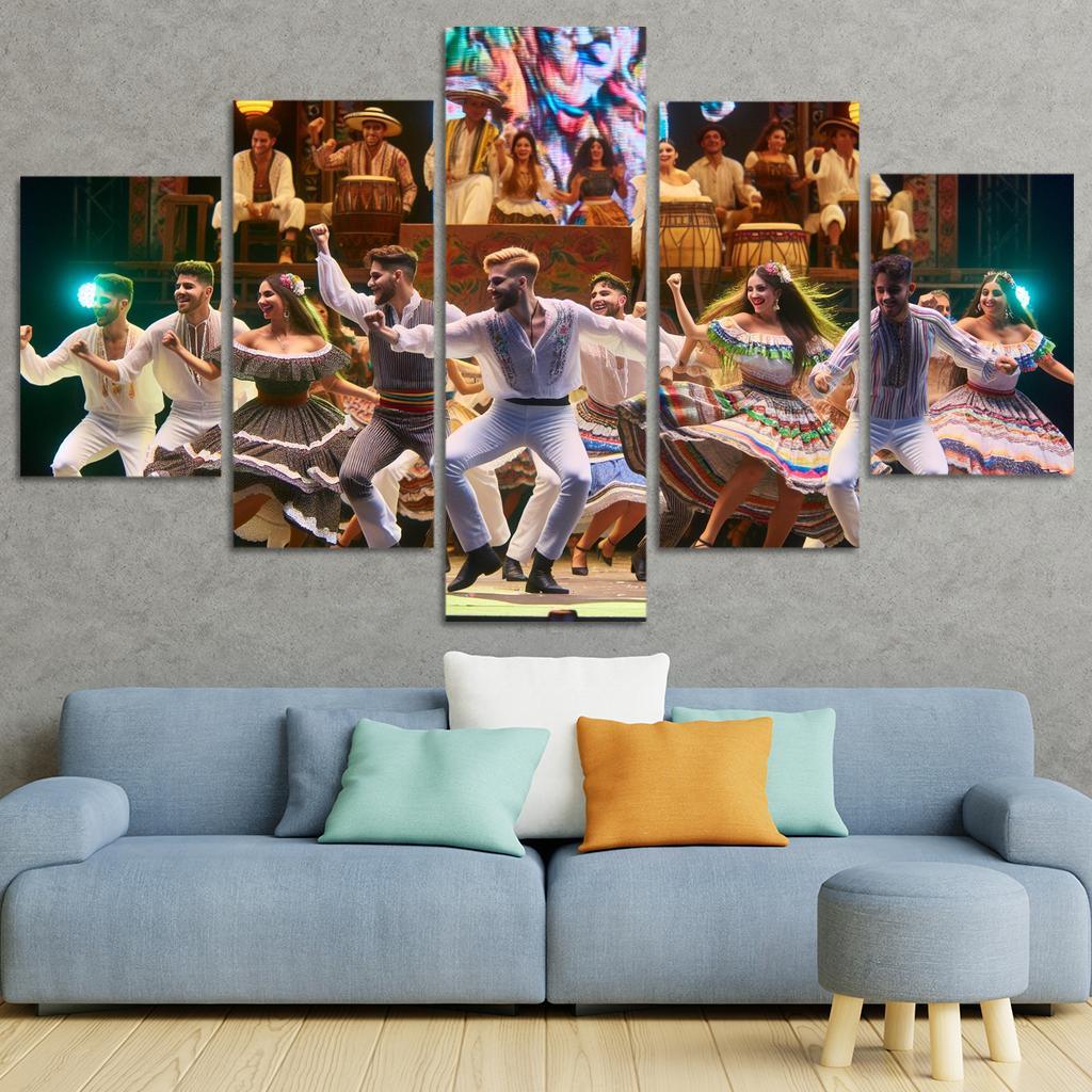 Cumbia The Dance Of Colombian Heritage Modern Paintings Frame