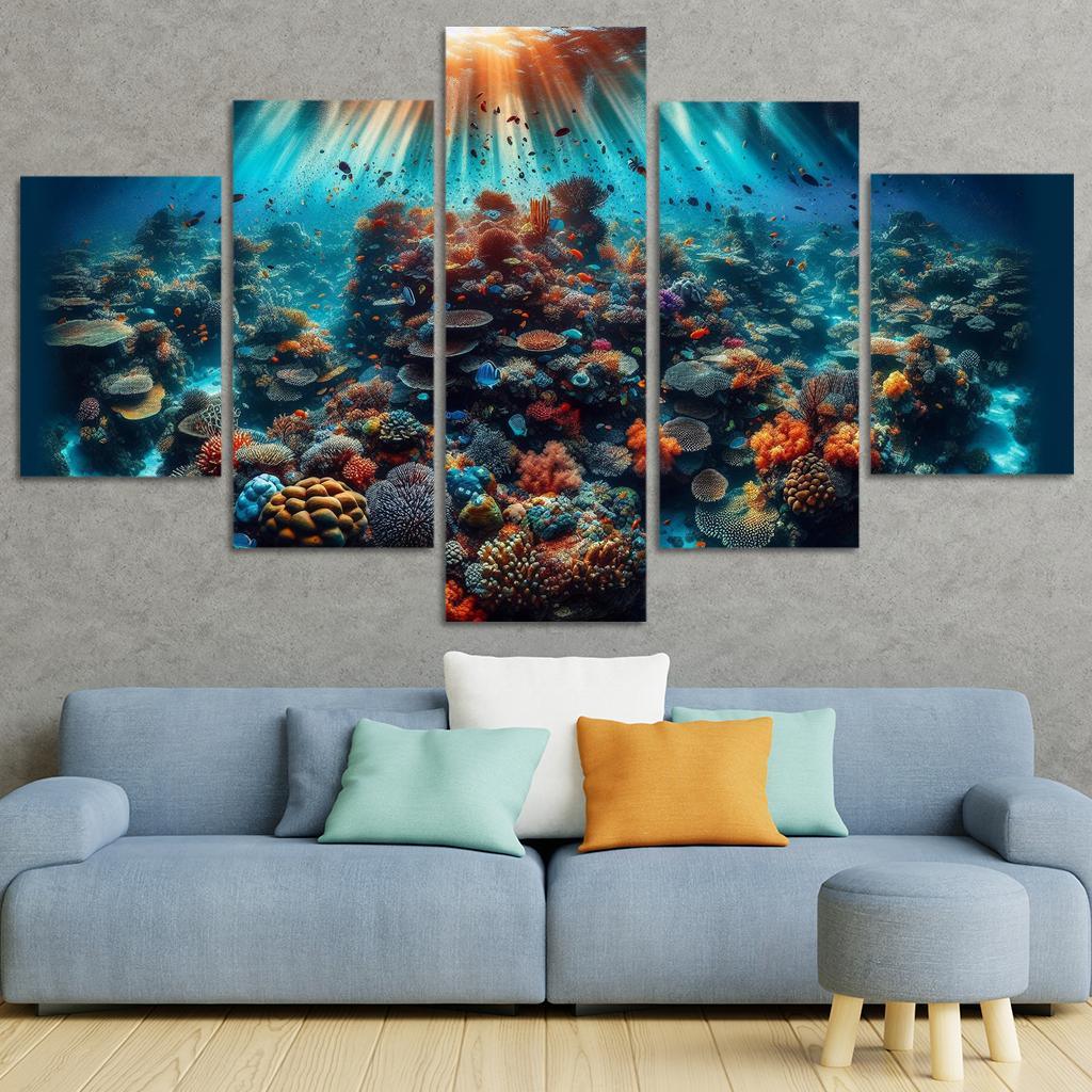 Coral Garden Underwater Paradise Custom Paintings Frame