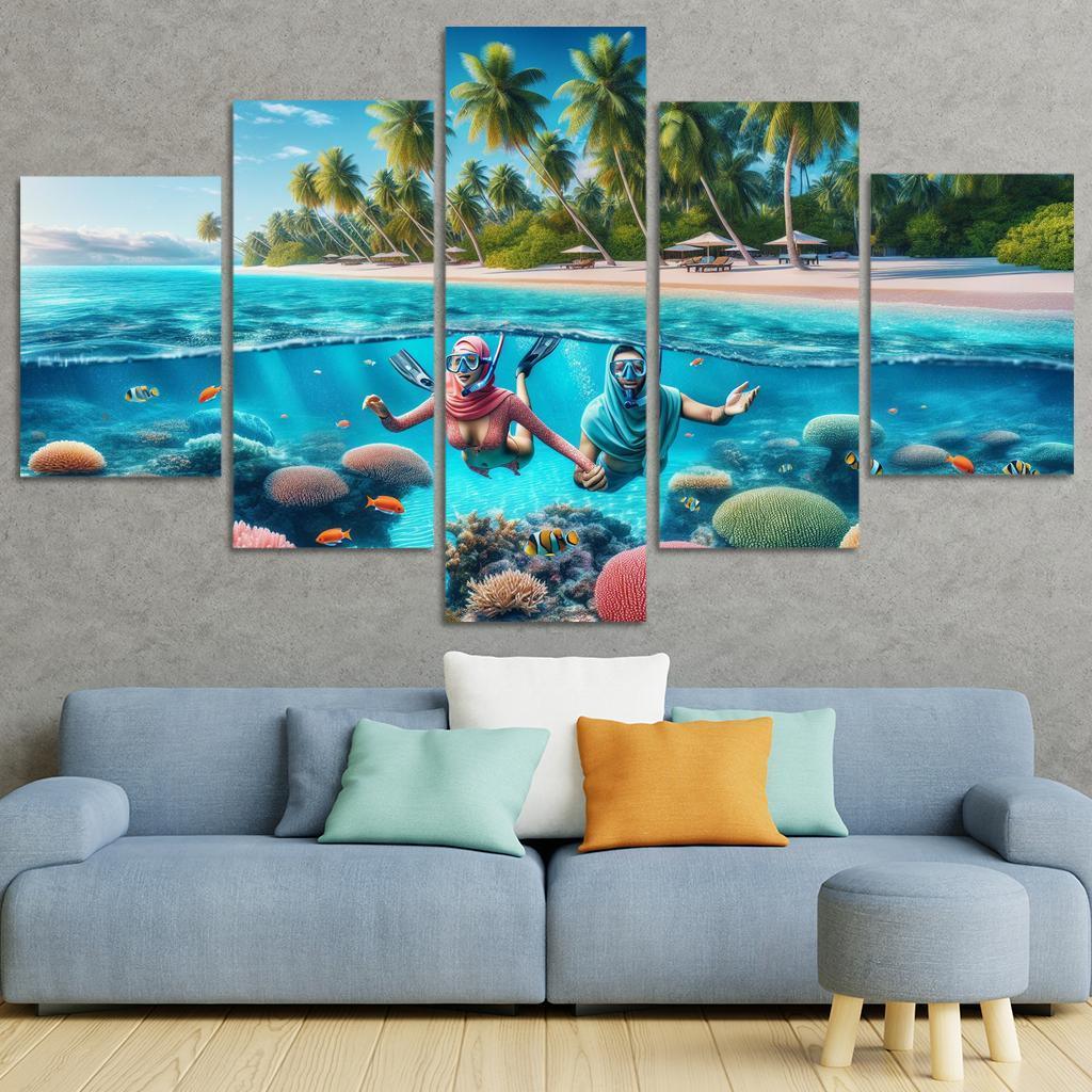 Coral Sands Sanctuary Modern Paintings Frame