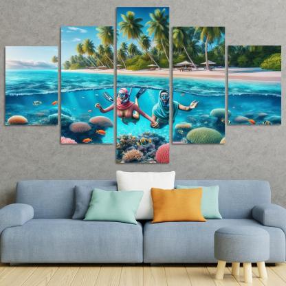 Coral Sands Sanctuary Modern Paintings Frame