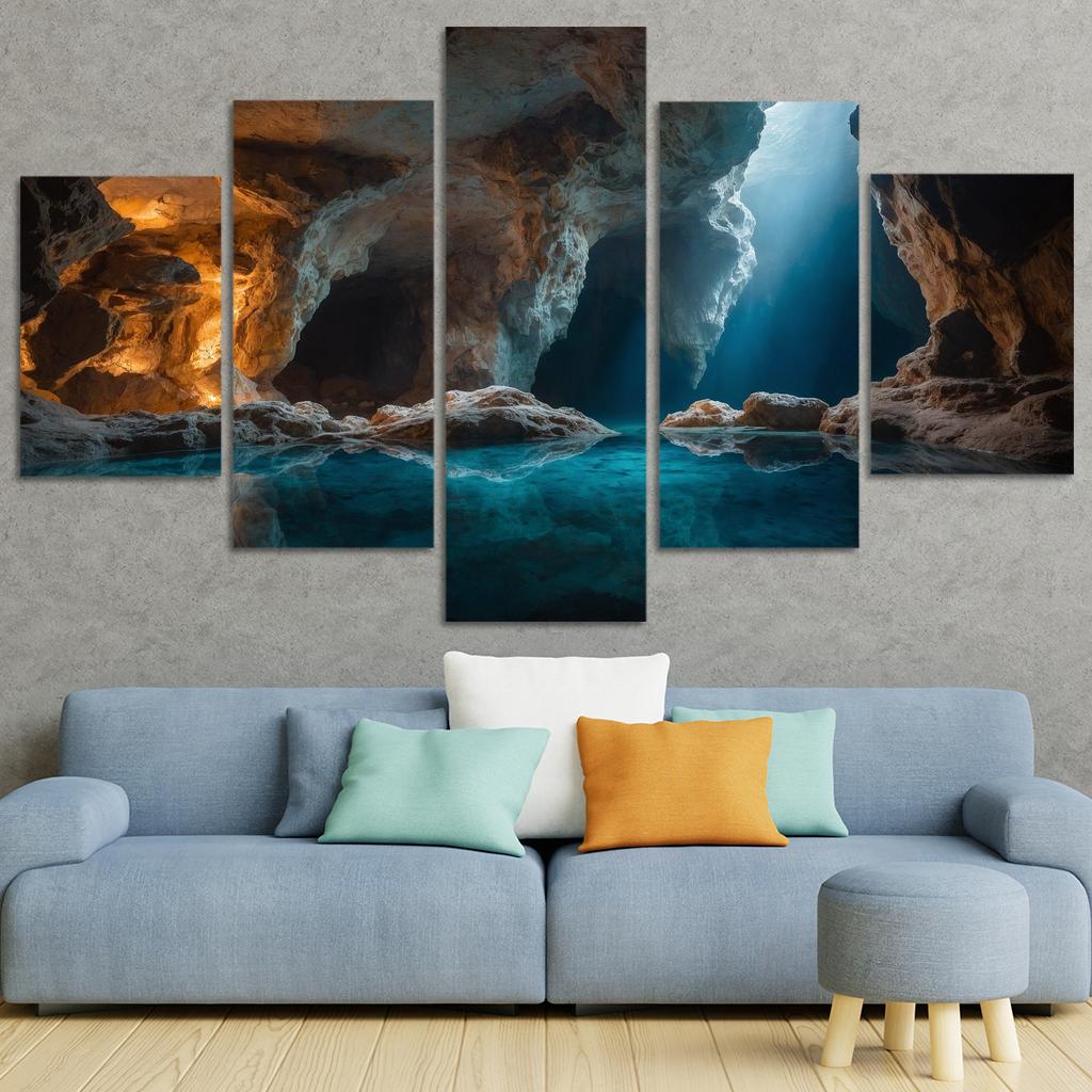 The Crystal Caves Of Misty Hollow Modern Paintings Frame