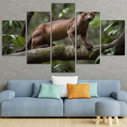 The Unique Fossa In Madagascar's Forests Framed Paintings