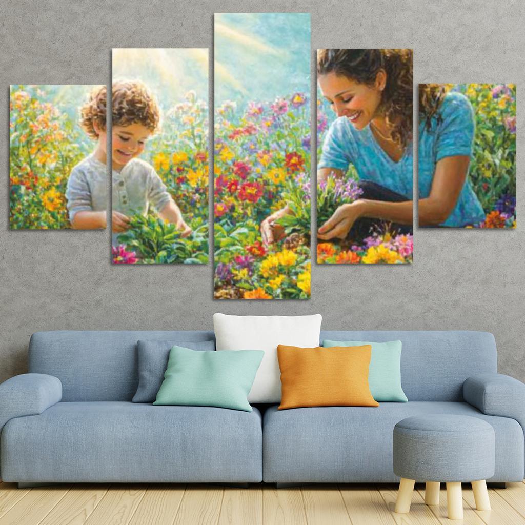 A Garden Of Growth A Mothers Nurturing Touch Custom Paintings Frame