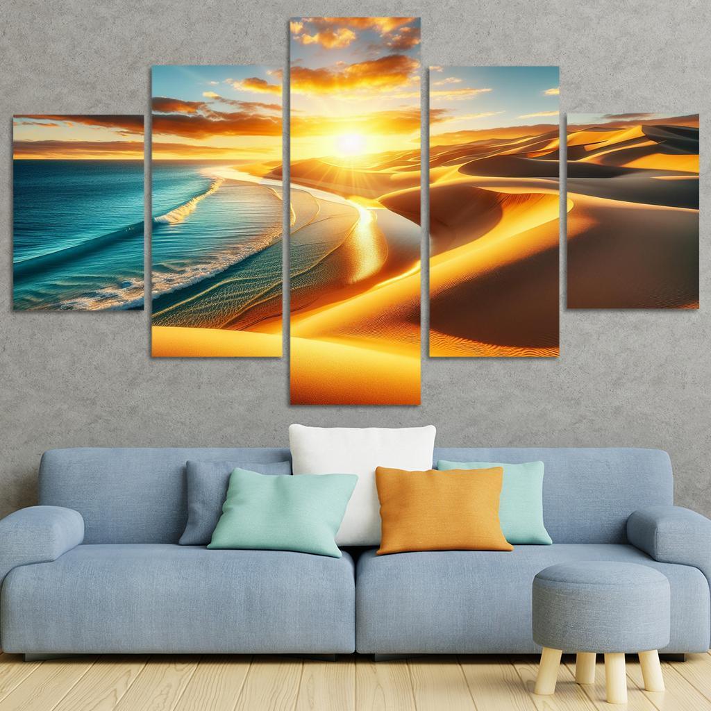 Harmonic Dunes Beach Modern Paintings Frame