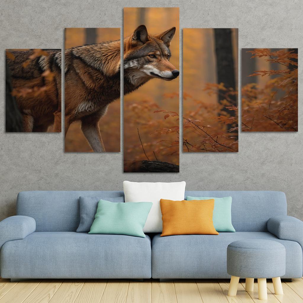 The Rare Red Wolf Shadow Of The Southeastern Forests Modern Paintings Frame