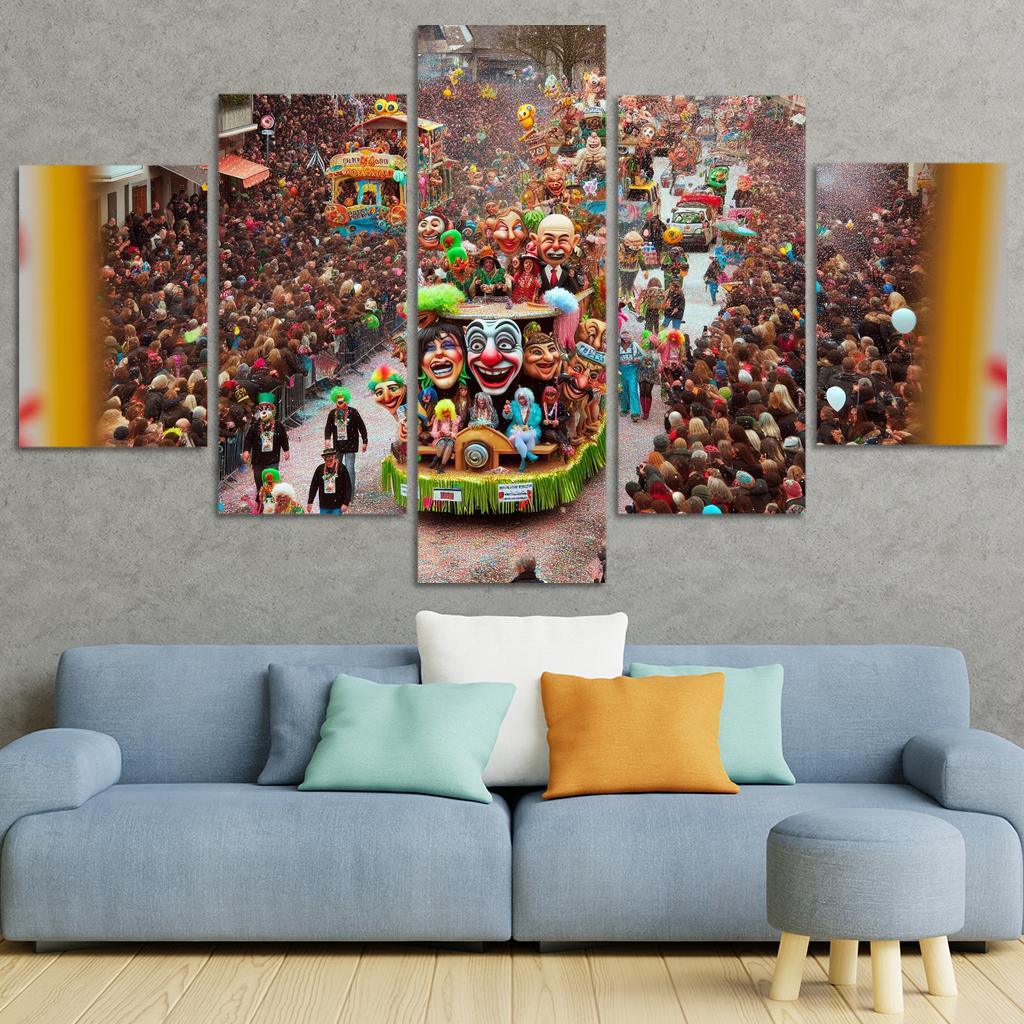 Carnival Of Aalst Canvas Paintings Frame