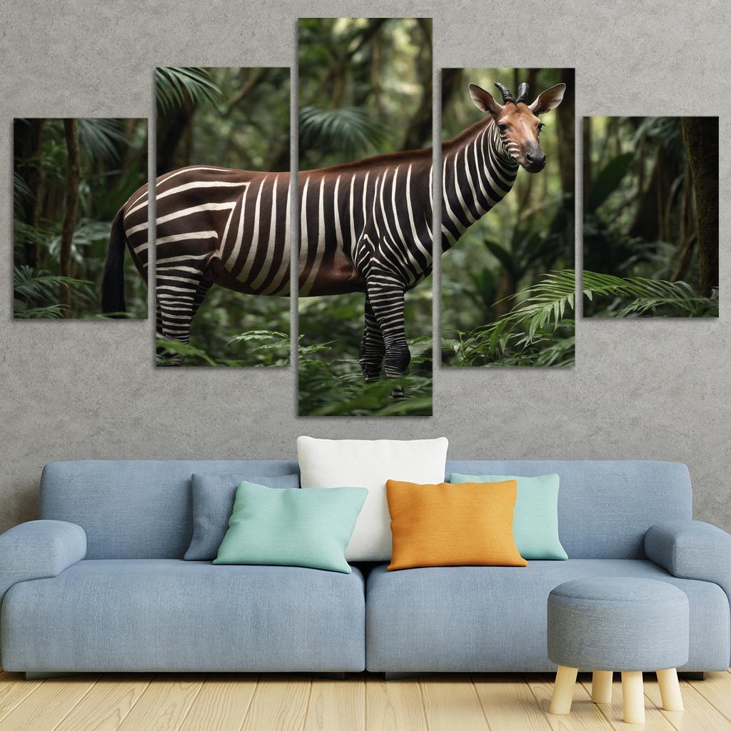 The Unique Okapi In The African Forests Framed Paintings