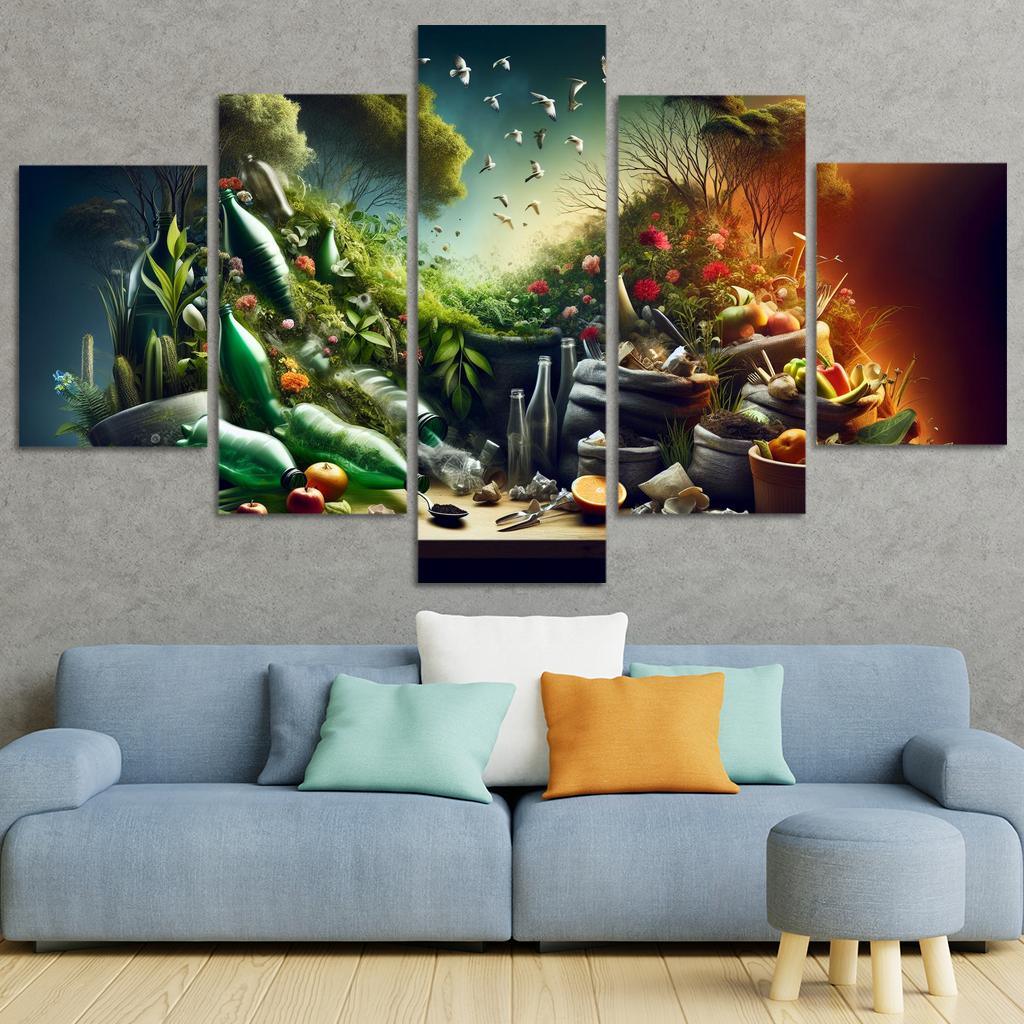 The Cycle Of Waste Towards Sustainable Living Custom Paintings Frame