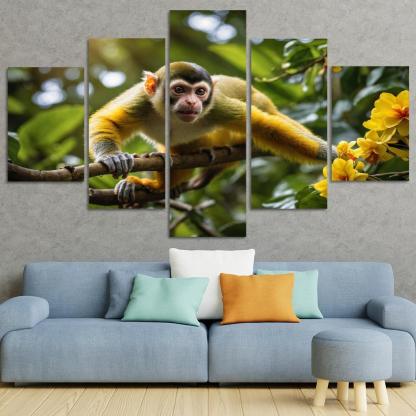 The Agile Squirrel Monkey Playful Acrobat Of The Canopy Modern Paintings Frame