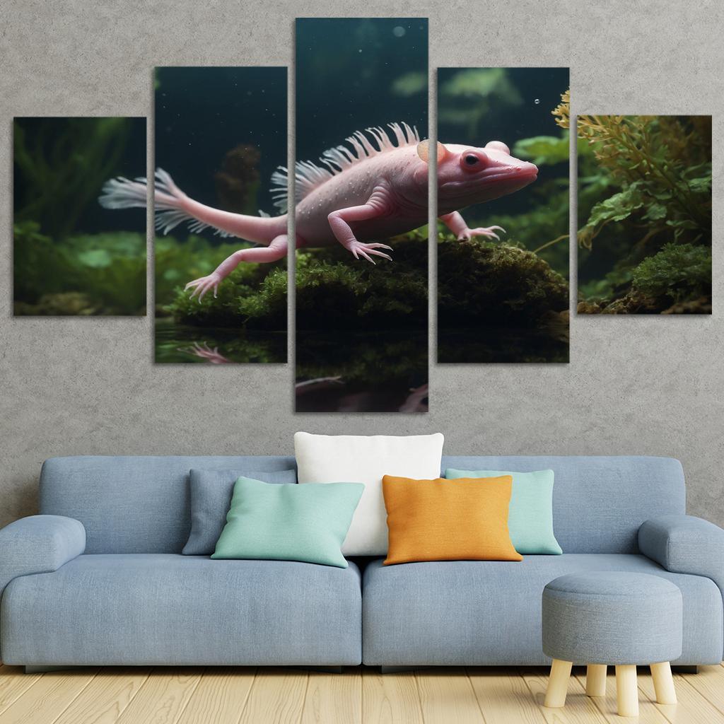 The Mysterious Axolotl Nature's Living Fossil Framed Paintings
