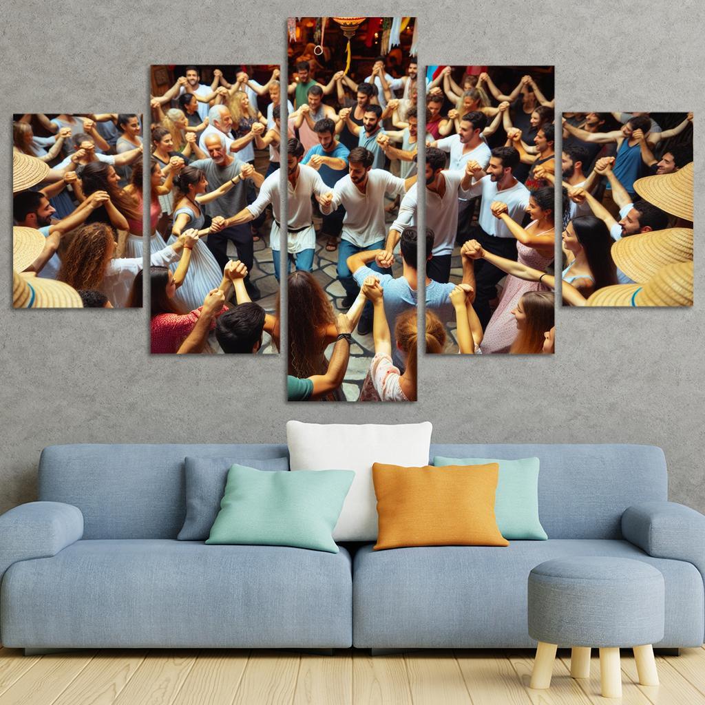 Zorba Dance The Joy Of Greek Culture Modern Paintings Frame