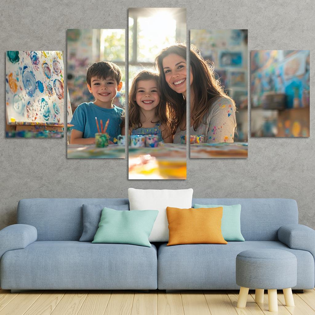 A Canvas Of Colors The Art Of Motherhood Custom Paintings Frame