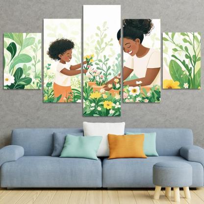The Blossoming Path A Mothers Nurturing Journey Canvas Paintings Frame