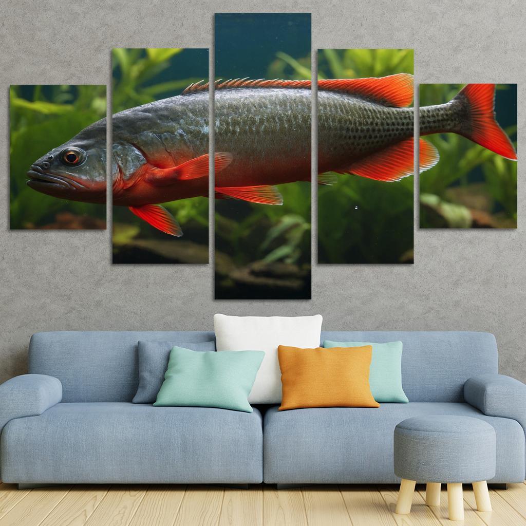 The Endearing Red-bellied Piranha In Freshwater Framed Paintings